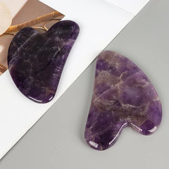 Amethyst Face Gua Sha Tool Skin Care Body Eye Natural Crystal Mineral Stone heart Massager Health Beauty Lifting And Firming