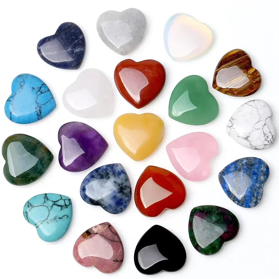 10/20/30PCS Heart Shape LOVE 20MM Natural Crystal Amethyst Agate Irregular Mineral Healing Stone Gravel Specimen Home Decoration