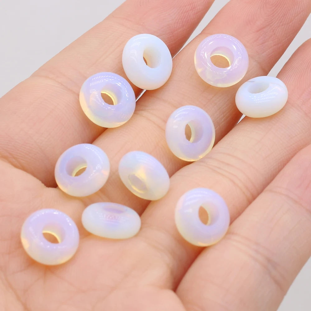 10pcs Natural Crystal Amethyst Large Hole Beads 4mm Hole Abacus Beads Lady Jewelry Making DIY Necklace Bracelet Accessory 5x10mm