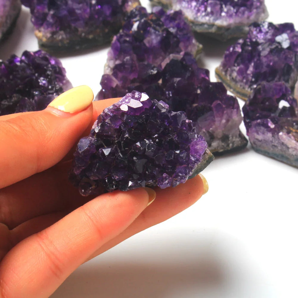 New Amethyst Natural Stone Purple Pink Amethysts Crystals Cluster Druzy Geode Mineral Rock Healing Crystal Point Energy Wand Crafts
