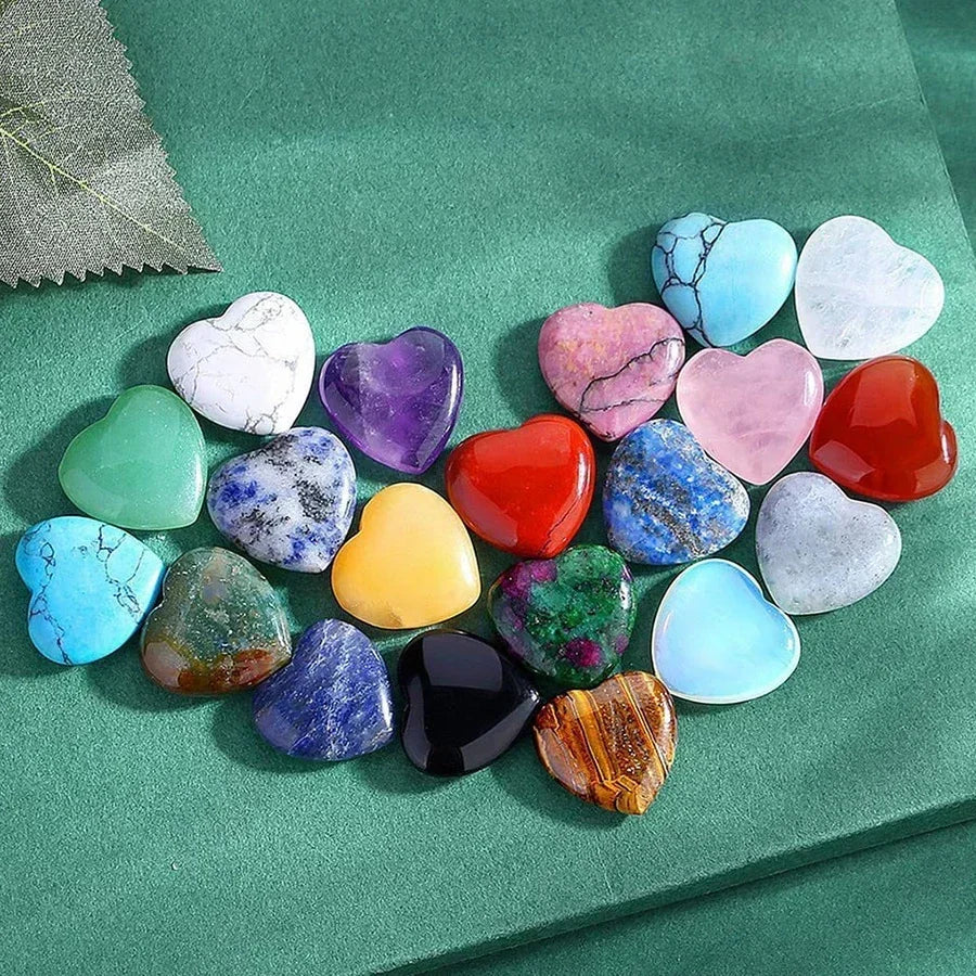 10/20/30PCS Heart Shape LOVE 20MM Natural Crystal Amethyst Agate Irregular Mineral Healing Stone Gravel Specimen Home Decoration