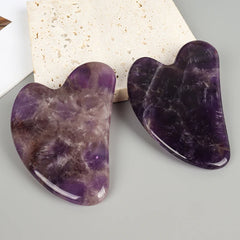 Amethyst Face Gua Sha Tool Skin Care Body Eye Natural Crystal Mineral Stone heart Massager Health Beauty Lifting And Firming
