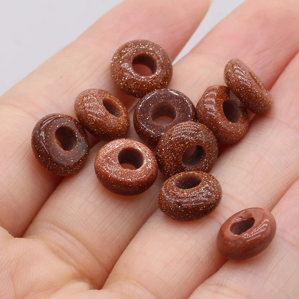 10pcs Natural Crystal Amethyst Large Hole Beads 4mm Hole Abacus Beads Lady Jewelry Making DIY Necklace Bracelet Accessory 5x10mm