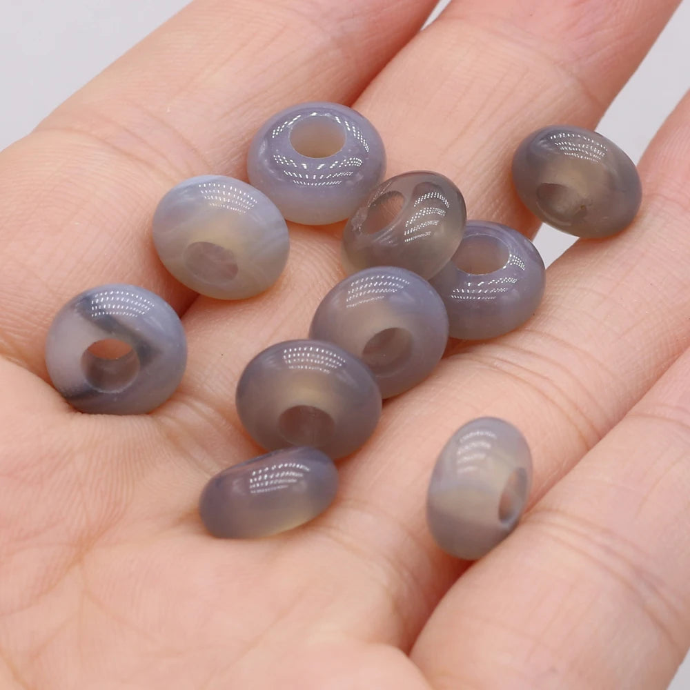 10pcs Natural Crystal Amethyst Large Hole Beads 4mm Hole Abacus Beads Lady Jewelry Making DIY Necklace Bracelet Accessory 5x10mm