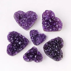 30-40mm Heart Shape Amethyst Natural Crystal Quartz Stone Wand Point Energy Healing Mineral Stone Rock Home Decor
