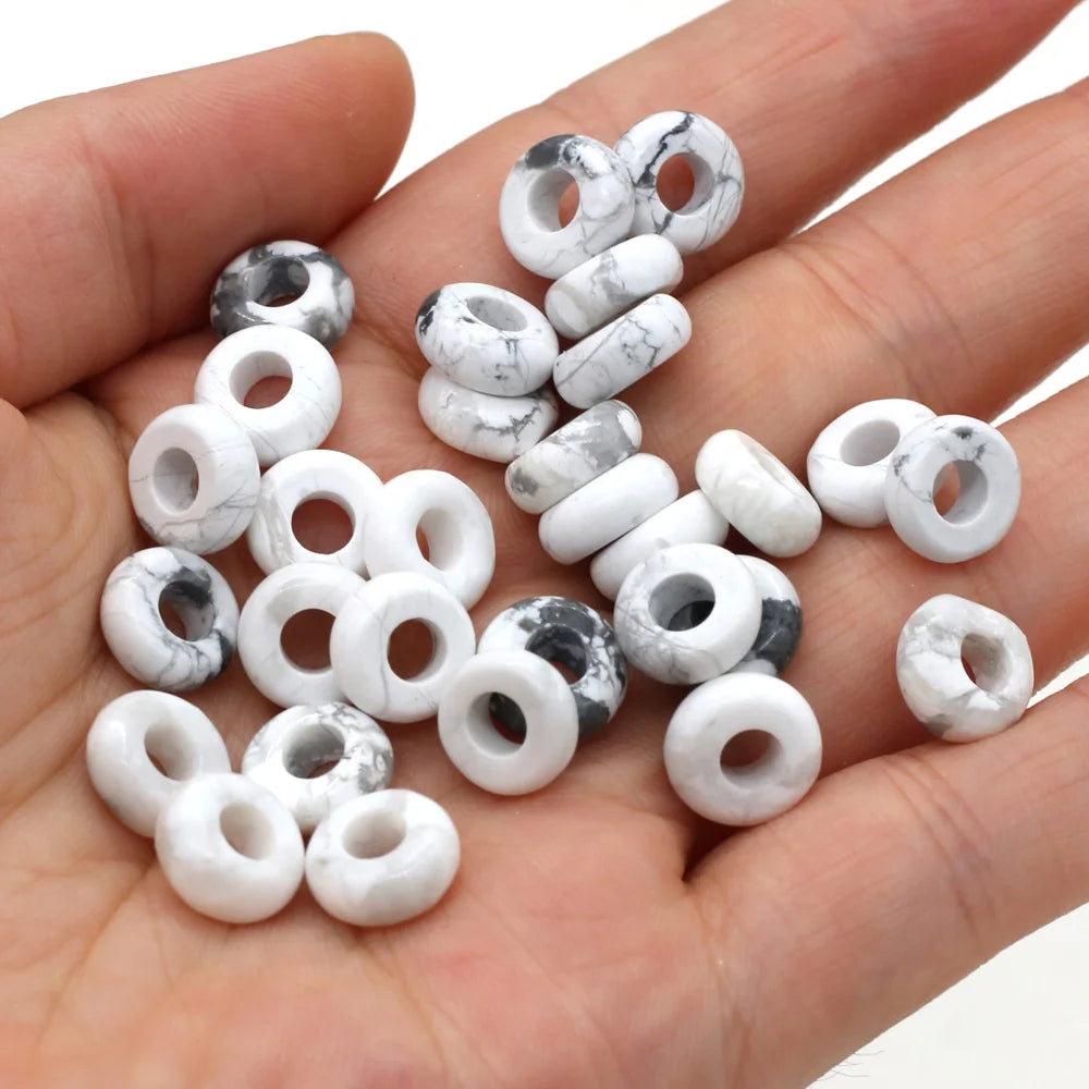 10pcs Natural Crystal Amethyst Large Hole Beads 4mm Hole Abacus Beads Lady Jewelry Making DIY Necklace Bracelet Accessory 5x10mm