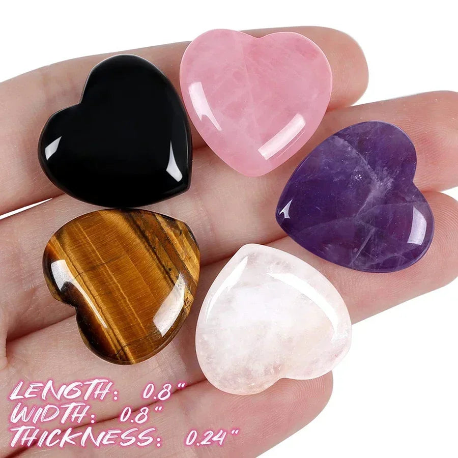 10/20/30PCS Heart Shape LOVE 20MM Natural Crystal Amethyst Agate Irregular Mineral Healing Stone Gravel Specimen Home Decoration