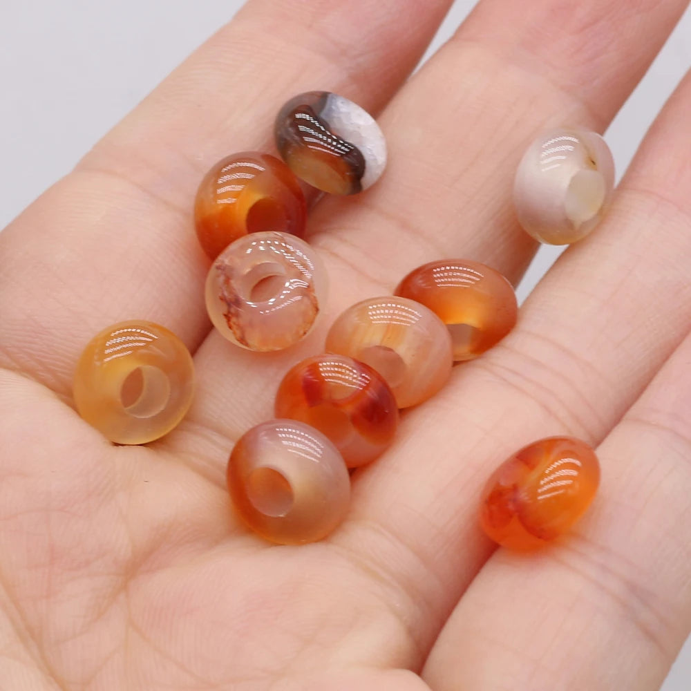 10pcs Natural Crystal Amethyst Large Hole Beads 4mm Hole Abacus Beads Lady Jewelry Making DIY Necklace Bracelet Accessory 5x10mm