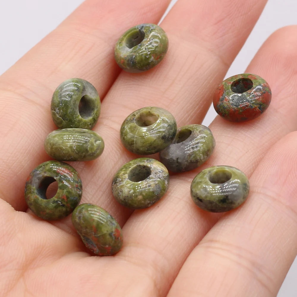 10pcs Natural Crystal Amethyst Large Hole Beads 4mm Hole Abacus Beads Lady Jewelry Making DIY Necklace Bracelet Accessory 5x10mm