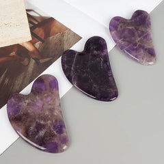 Amethyst Face Gua Sha Tool Skin Care Body Eye Natural Crystal Mineral Stone heart Massager Health Beauty Lifting And Firming