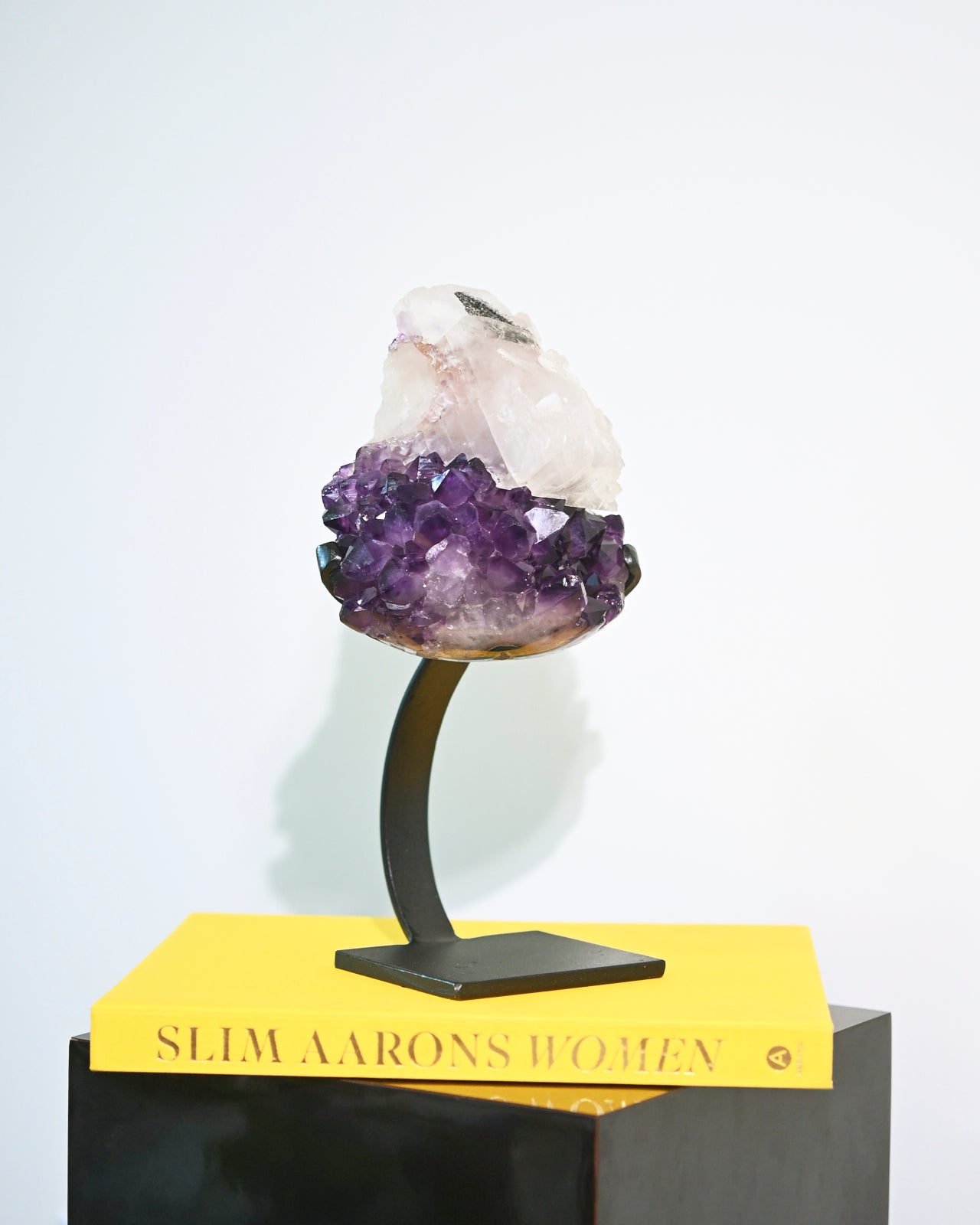 Amethyst w/ Calcite Geode on Stand 8lbs