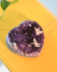 Amethyst w Calcite Druzy Heart