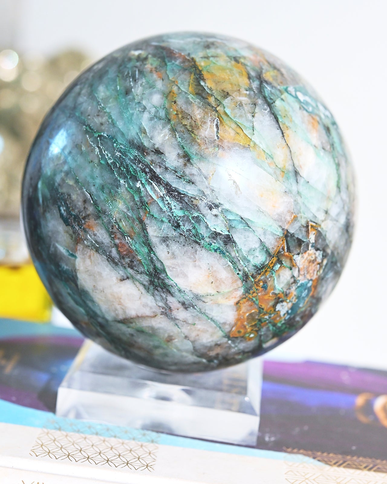 XL Chrysocolla Sphere 7.2lbs