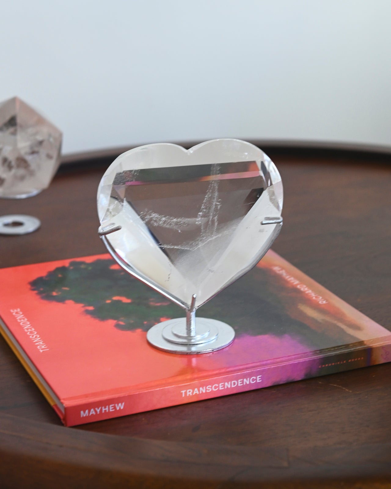 Clear Quartz Heart On Stand