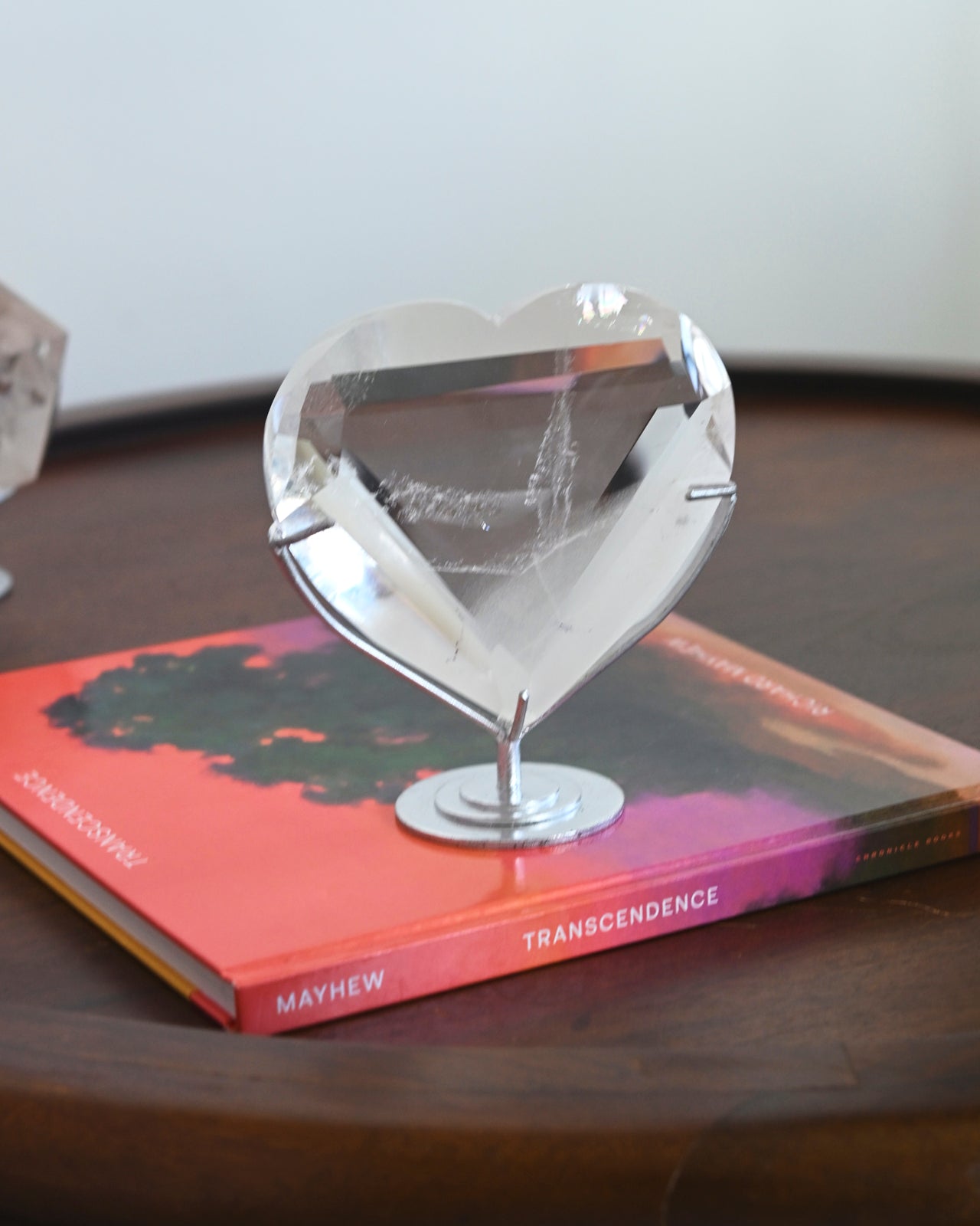 Clear Quartz Heart On Stand