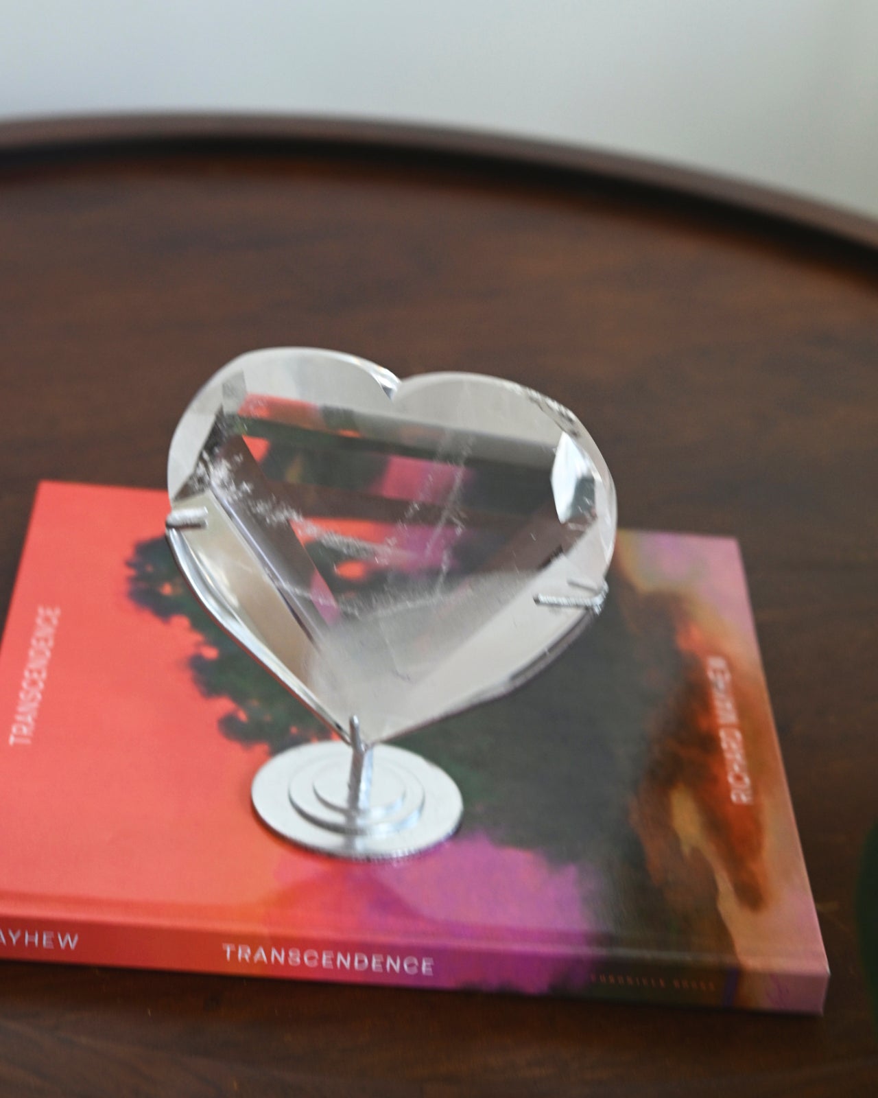Clear Quartz Heart On Stand