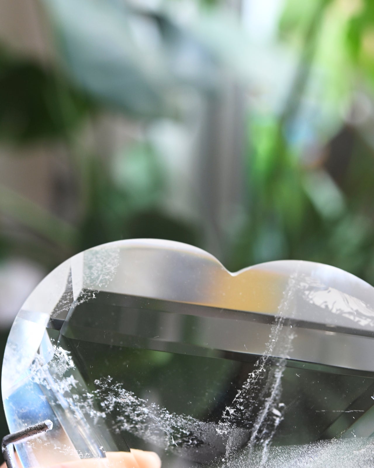 Clear Quartz Heart On Stand