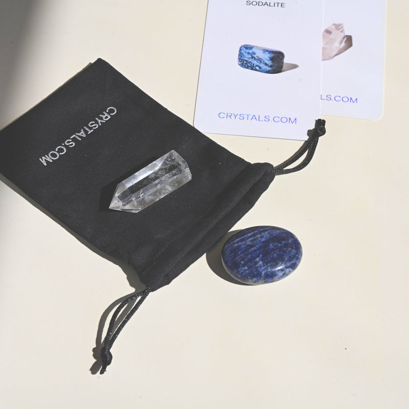 Intuition Pouch - Sodalite & Quartz