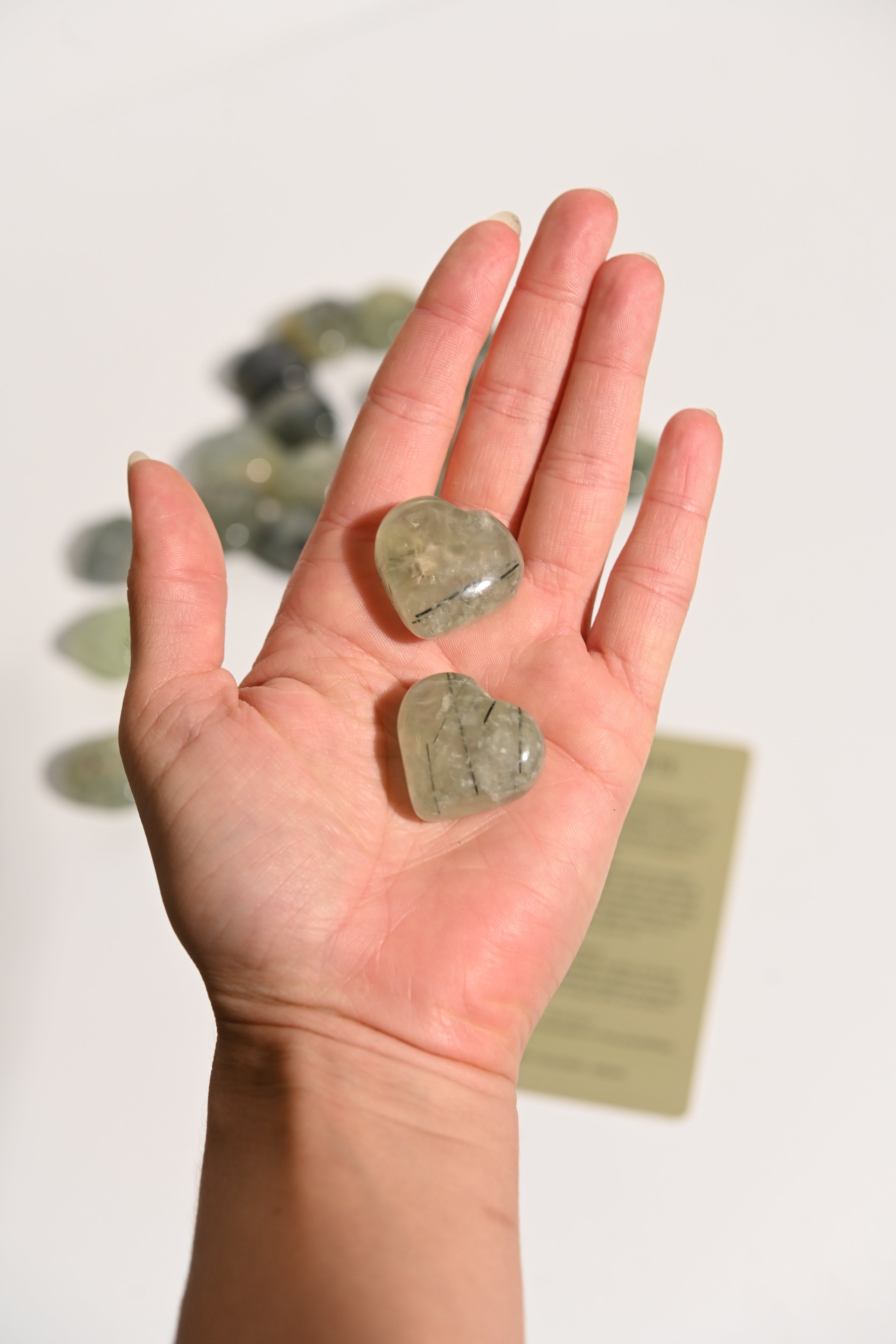 Prehnite Crystal Heart Duo