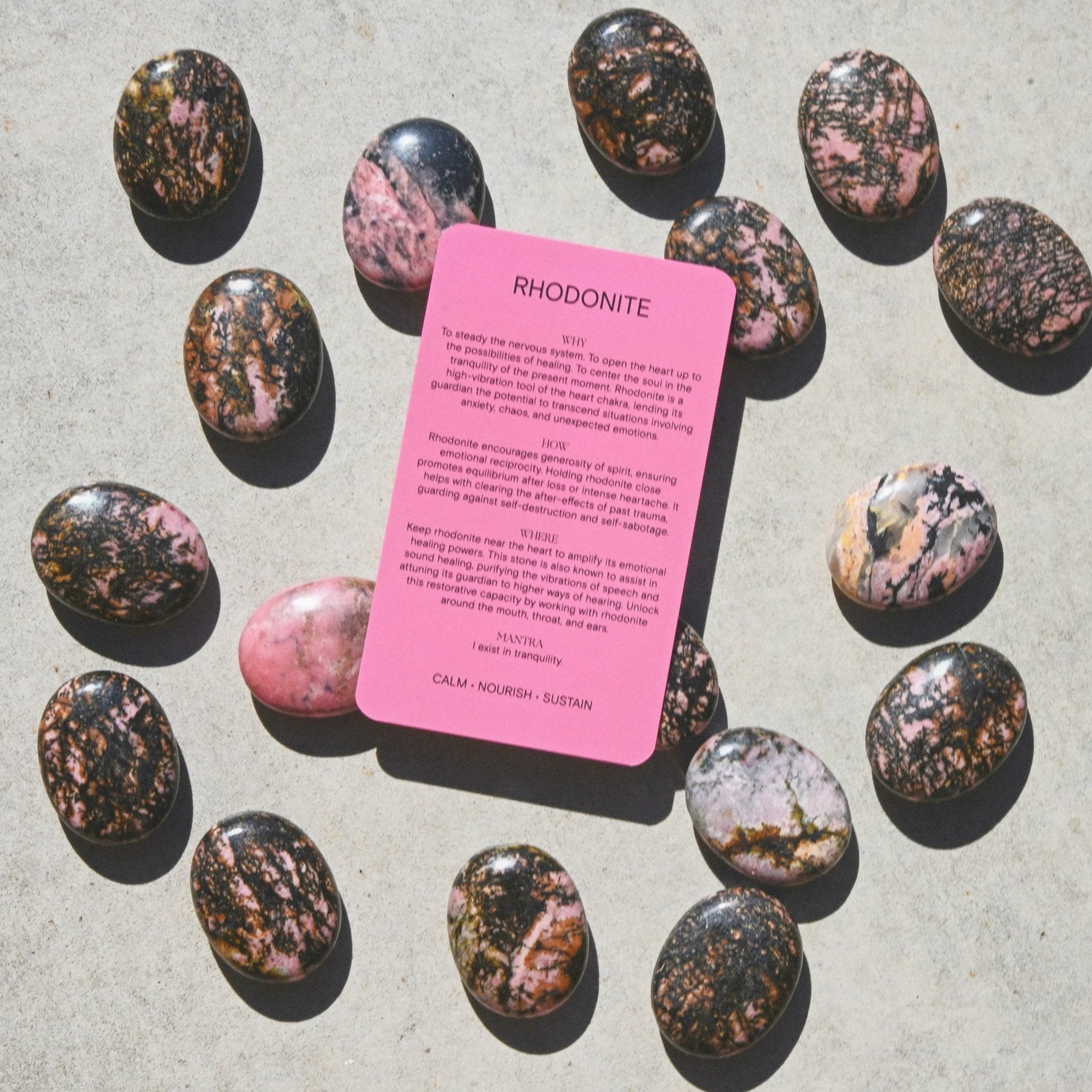 Rhodonite Palm Stone