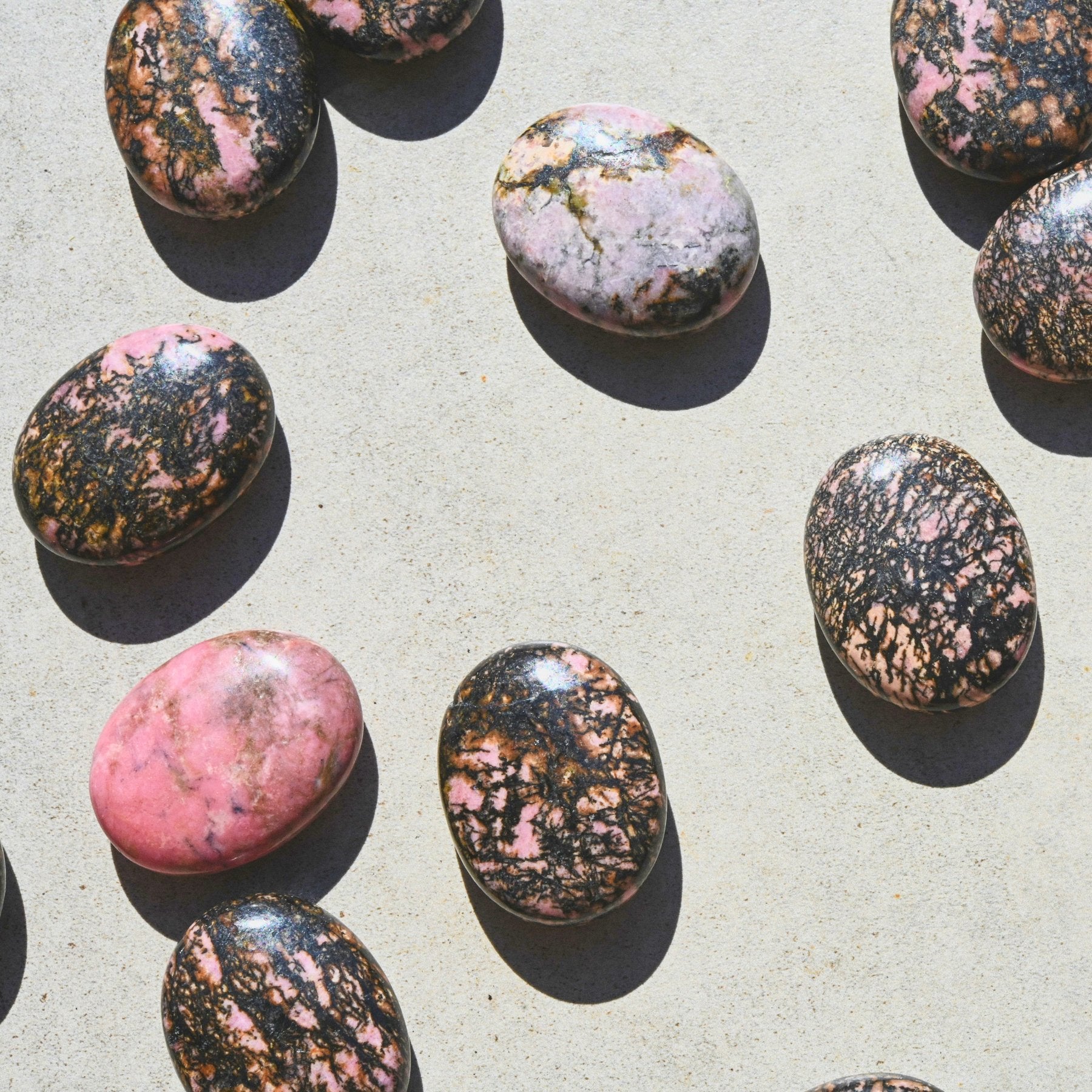 Rhodonite Palm Stone