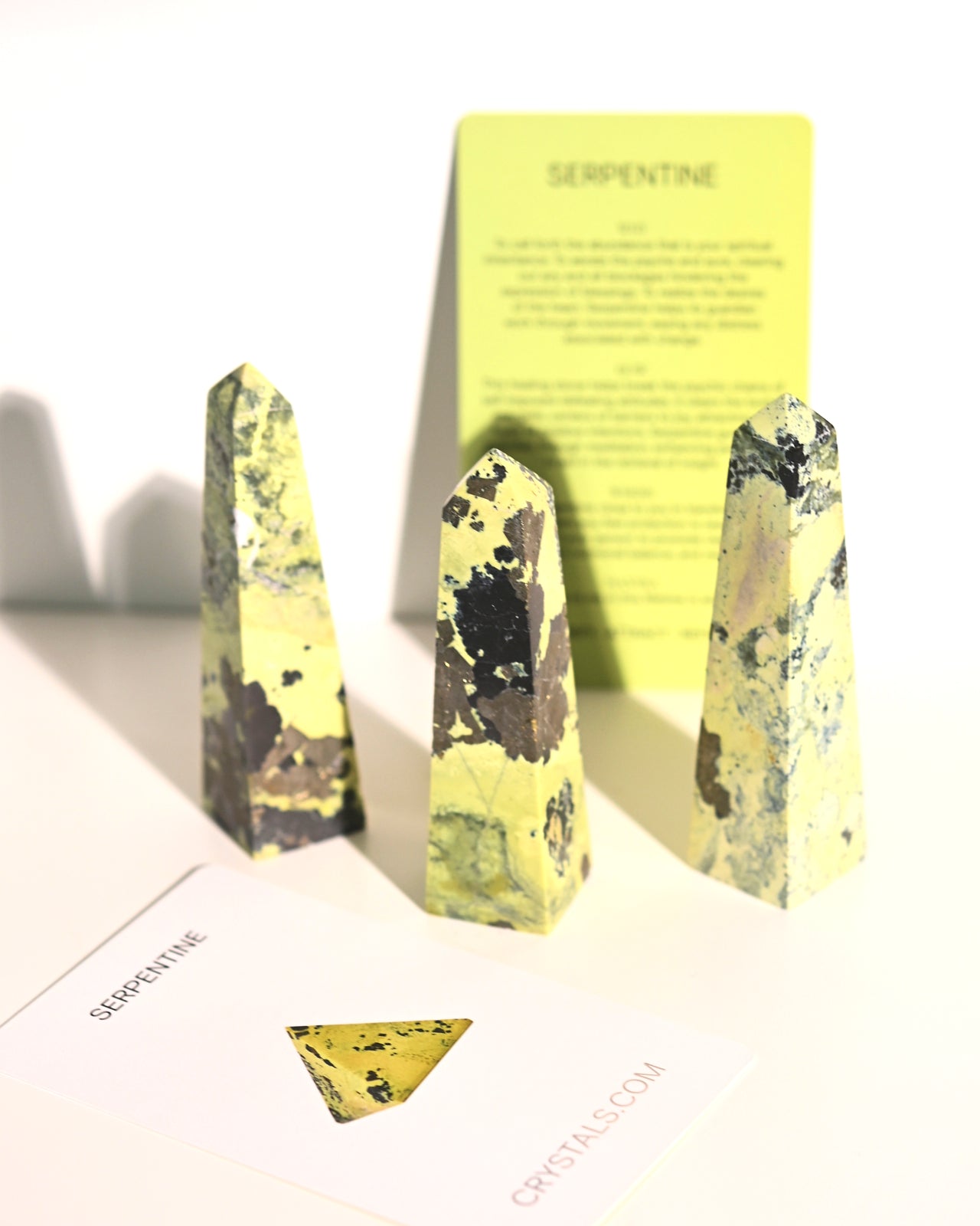 Serpentine w pyrite Obelisk 4 inch